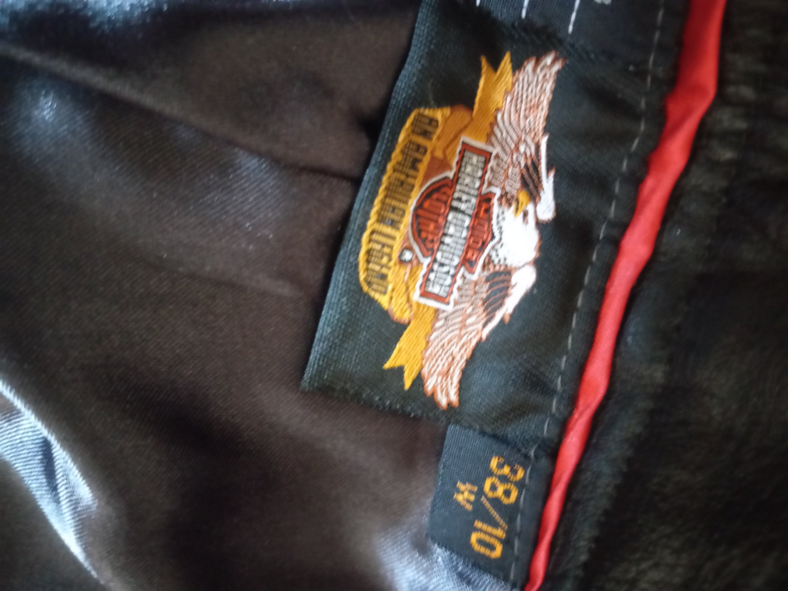 Vintage Harley Davidson Black Leather Pants Size Womens 38/10